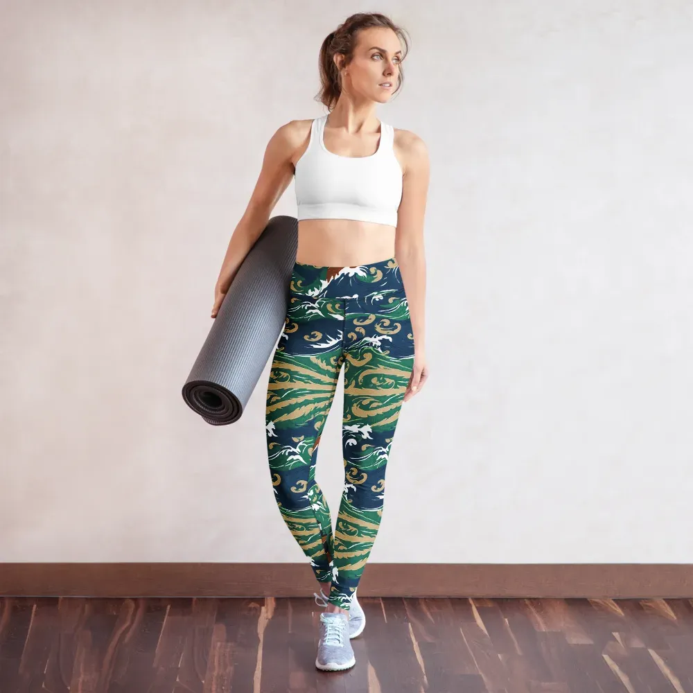 Beacon in the Breakers on Yoga Leggings — Front