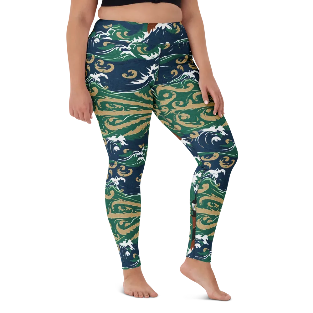 Beacon in the Breakers on Yoga Leggings — Front