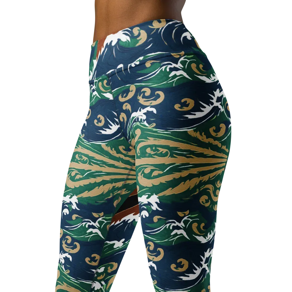 Beacon in the Breakers on Yoga Leggings — Left Front