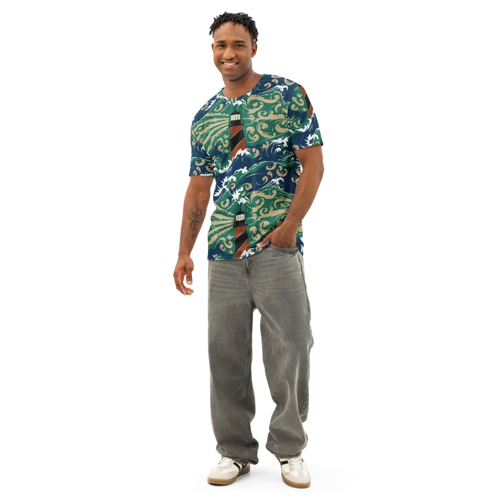 Beacon in the Breakers on Men's Cotton Crew Neck T-Shirt — Front