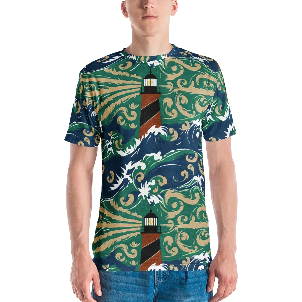 Beacon in the Breakers on Men's Crew Neck T-Shirt — Front