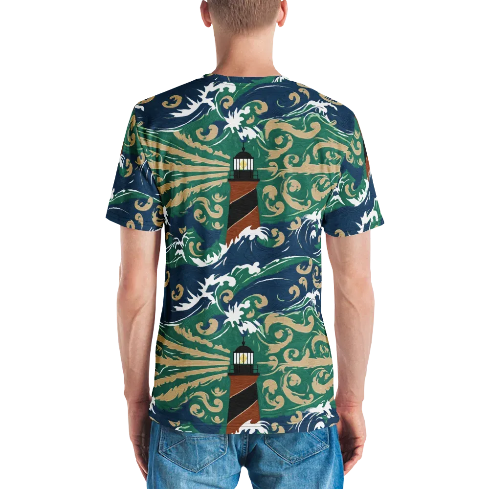 Beacon in the Breakers on Men's Crew Neck T-Shirt — Back