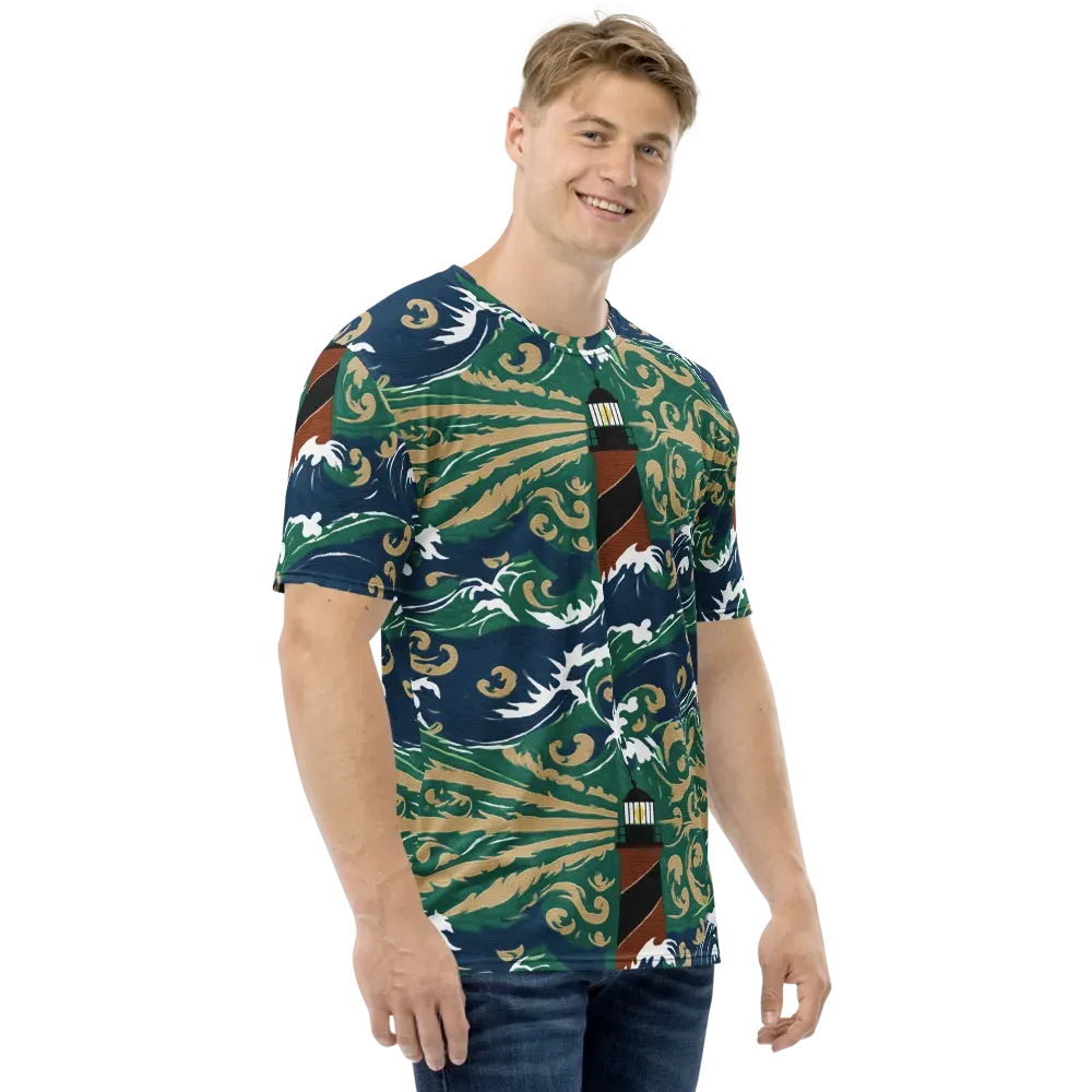 Beacon in the Breakers on Men's Crew Neck T-Shirt — Right