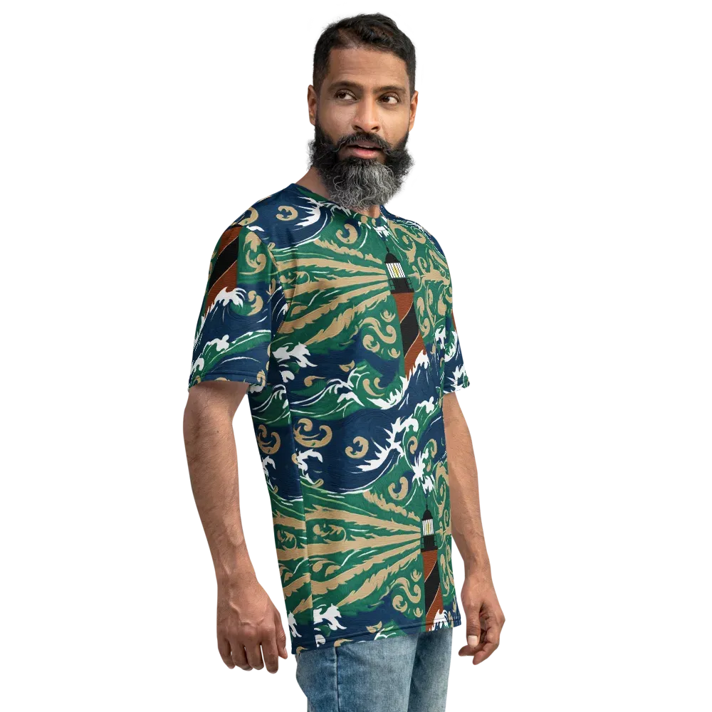 Beacon in the Breakers on Men's Crew Neck T-Shirt — Right