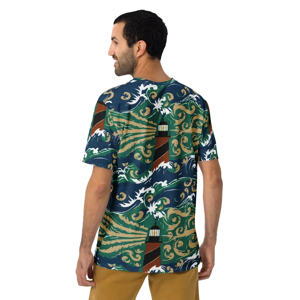 Beacon in the Breakers on Men's Crew Neck T-Shirt — Back
