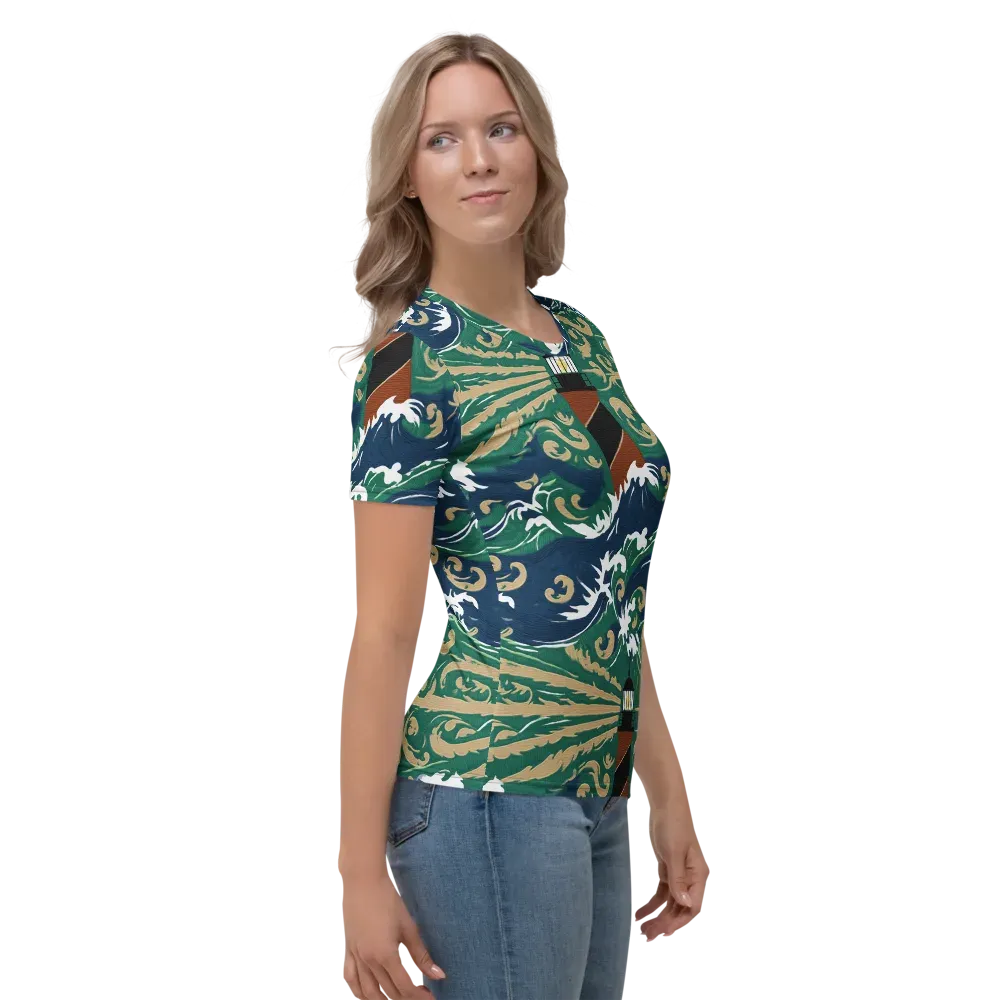 Beacon in the Breakers on Women's Crew Neck T-Shirt — Right