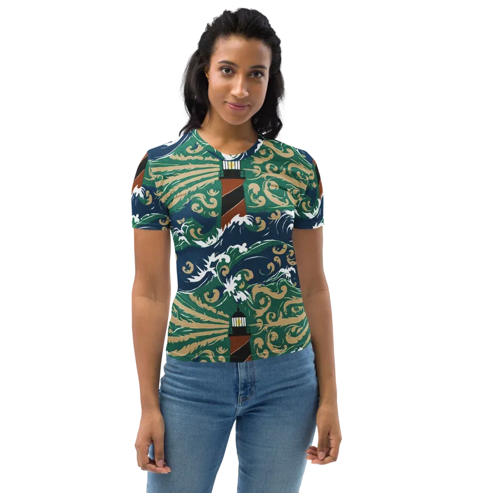 Beacon in the Breakers on Women's Crew Neck T-Shirt — Front