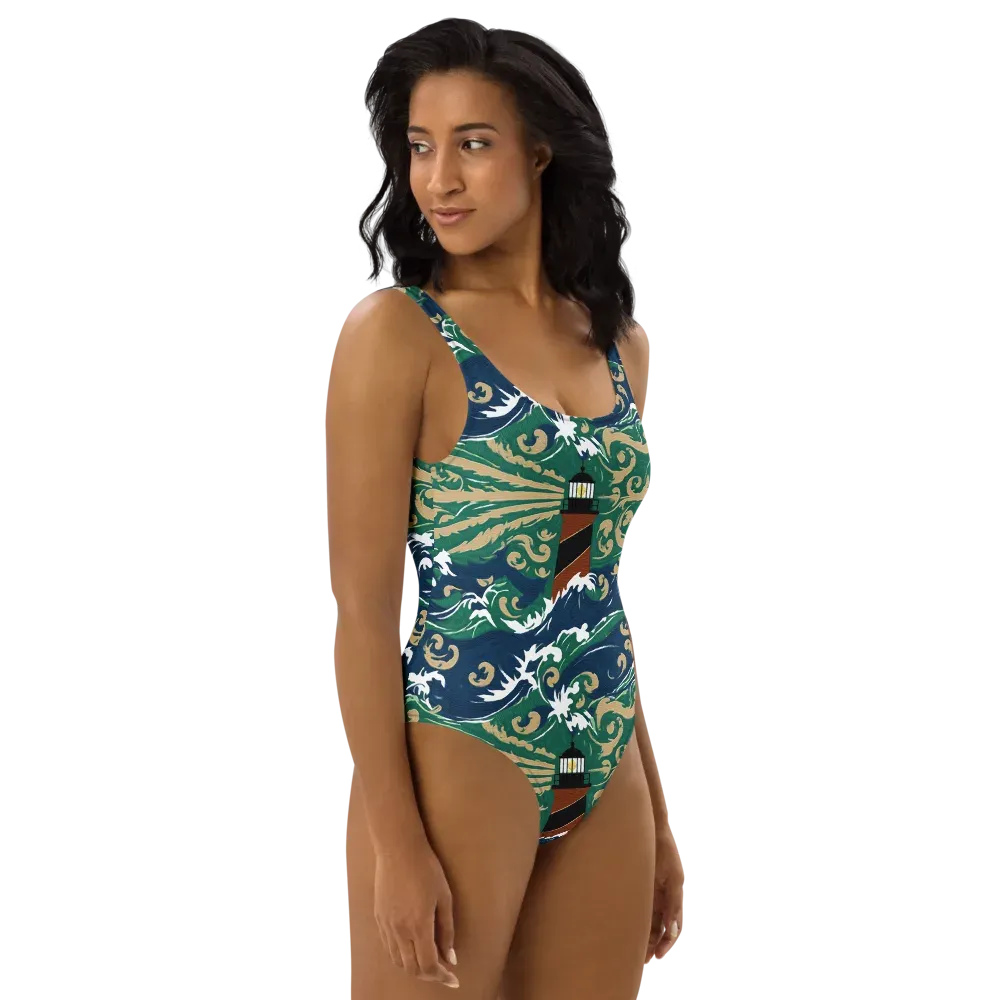Beacon in the Breakers on One-Piece Swimsuit — Right