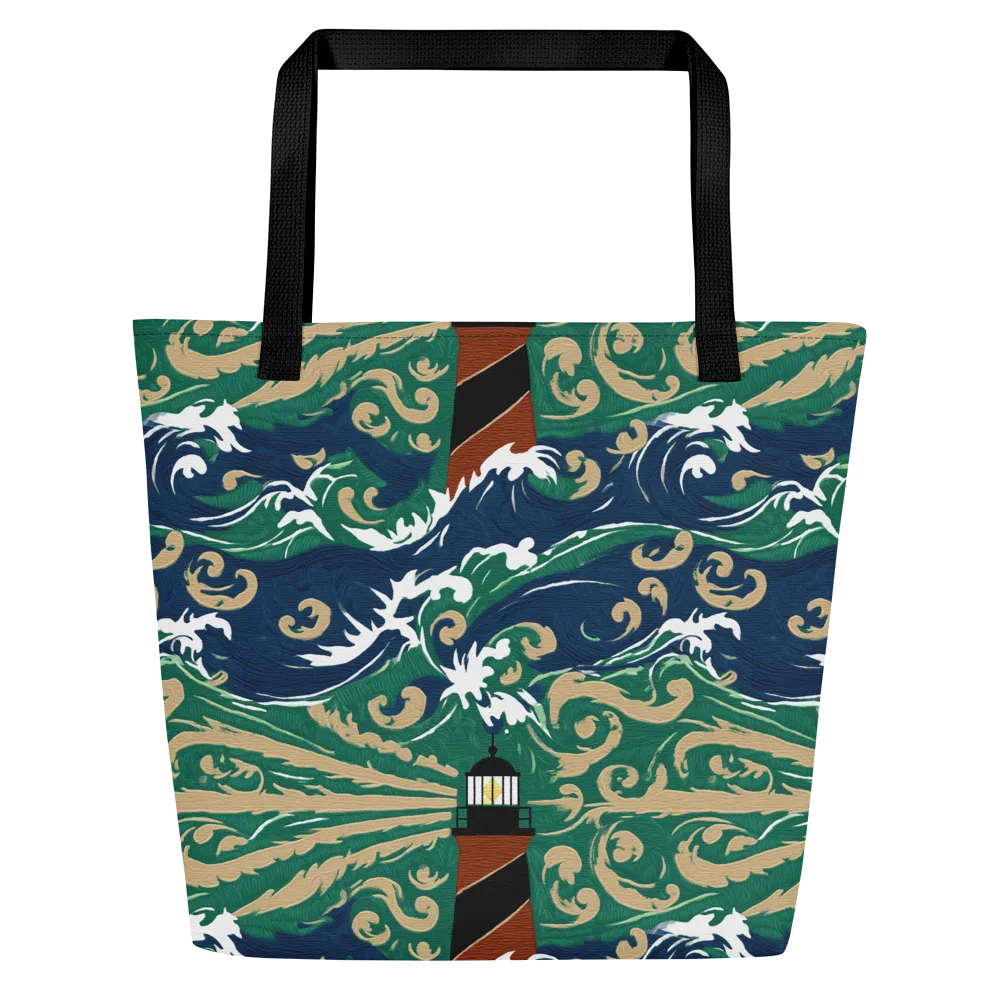 Beacon in the Breakers on Large Tote Bag W/ Pocket — Front