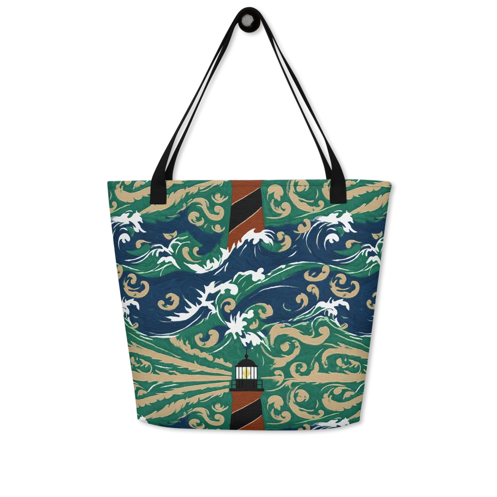 Beacon in the Breakers on Large Tote Bag W/ Pocket — Front