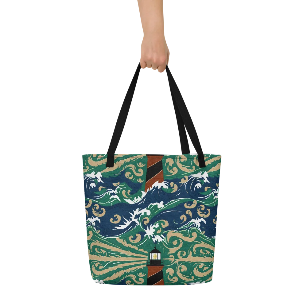 Beacon in the Breakers on Large Tote Bag W/ Pocket — Front