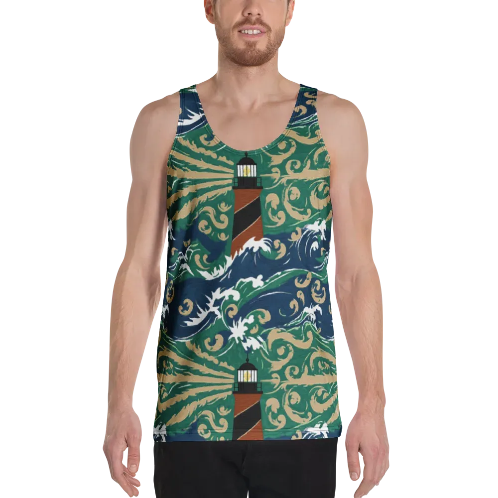 Beacon in the Breakers on Men's Tank Top — Front