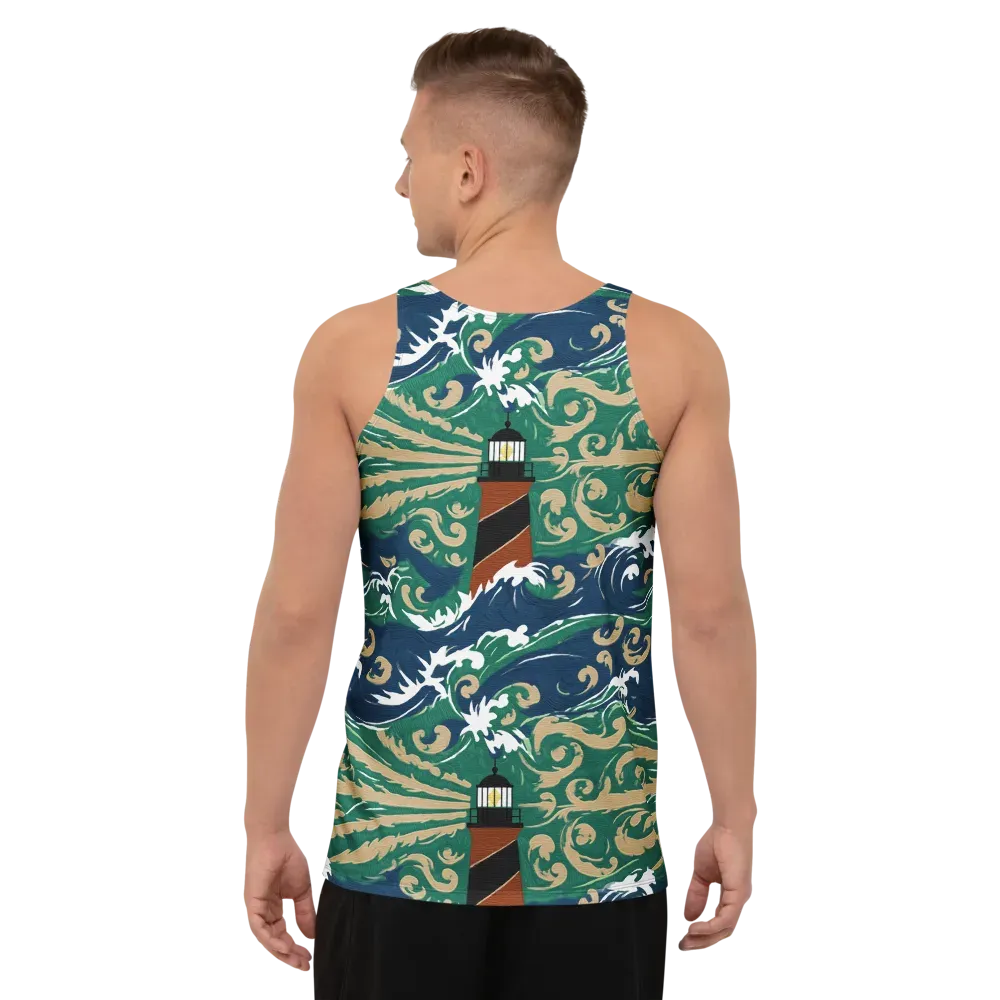 Beacon in the Breakers on Men's Tank Top — Back