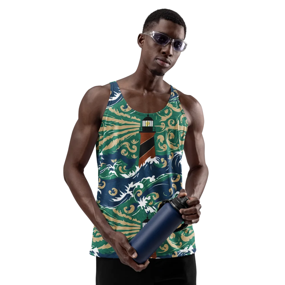 Beacon in the Breakers on Men's Tank Top — Front