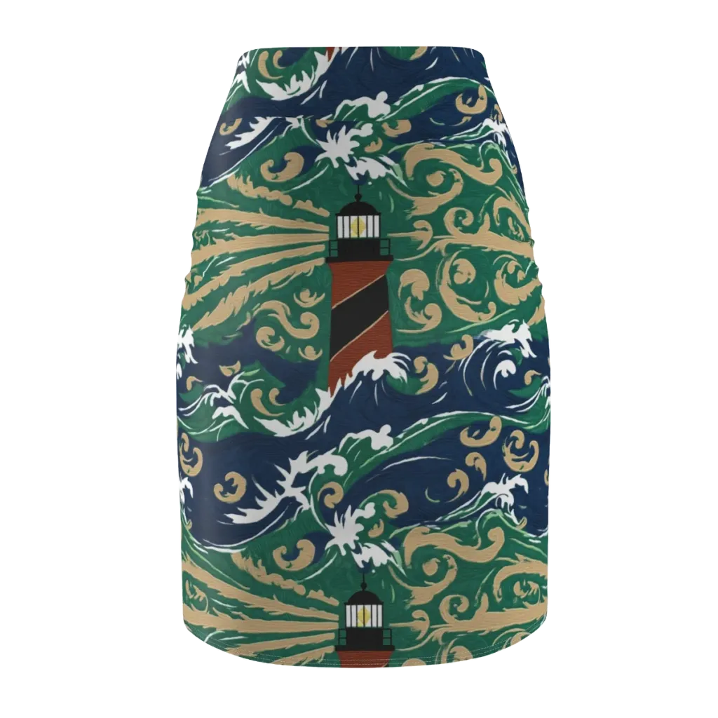 Beacon in the Breakers on Pencil Skirt — Back
