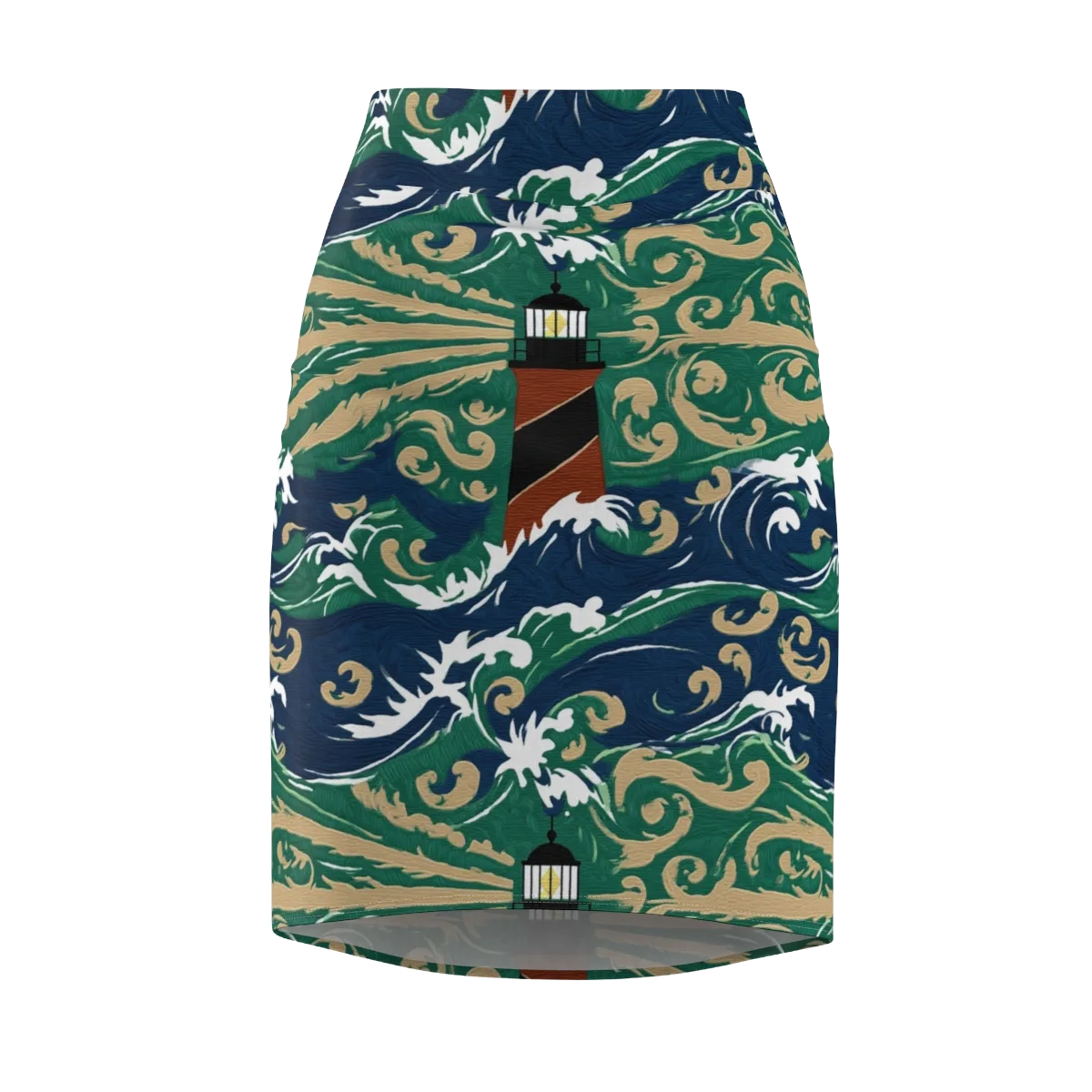 Beacon in the Breakers on Pencil Skirt — Front