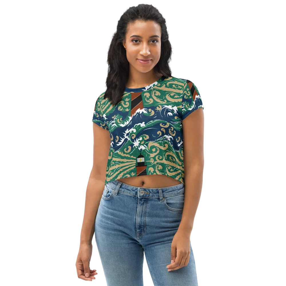 Beacon in the Breakers on Crop Tee — Front
