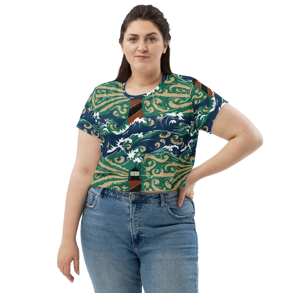 Beacon in the Breakers on Crop Tee — Front