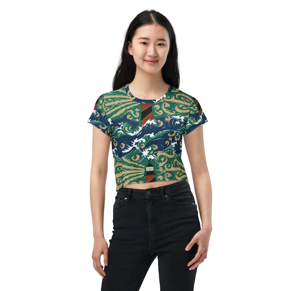 Beacon in the Breakers on Crop Tee — Front