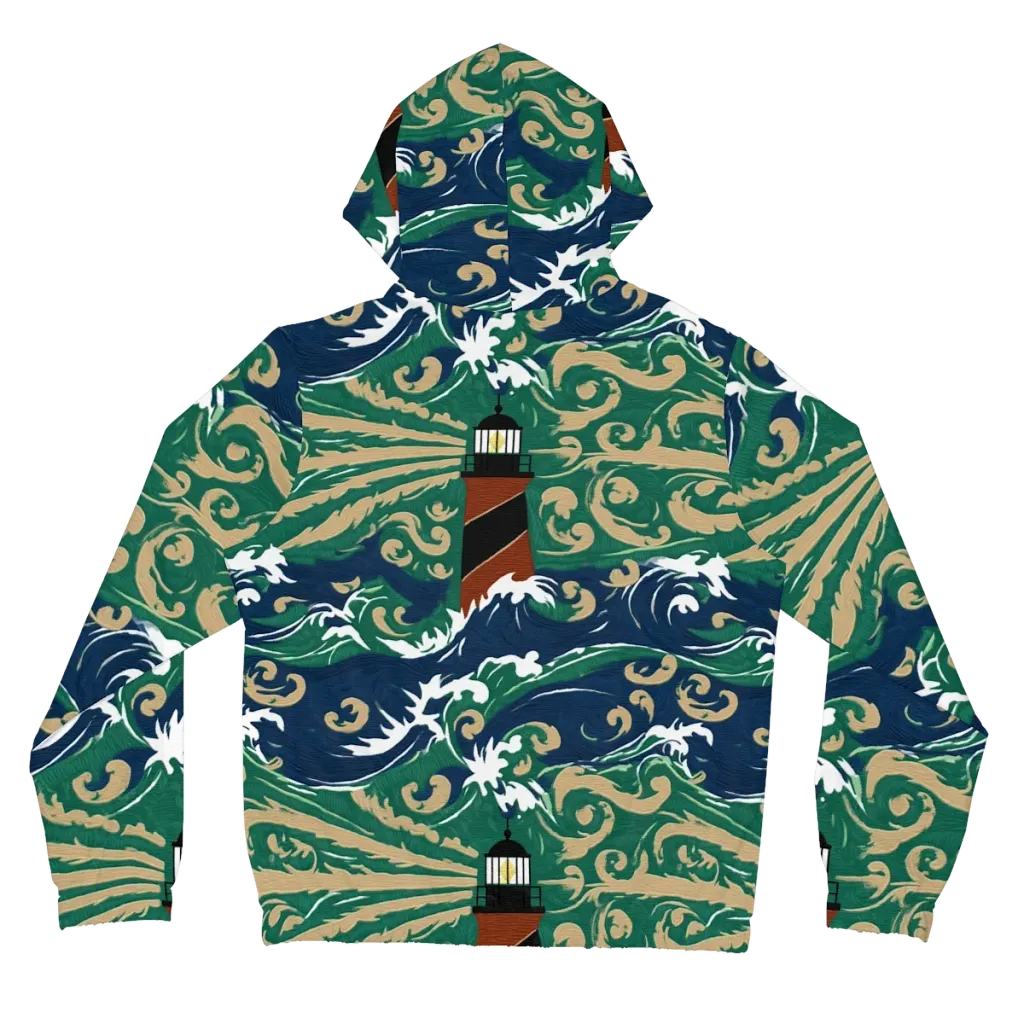 Beacon in the Breakers on Women's Full-Zip Hoodie — Back