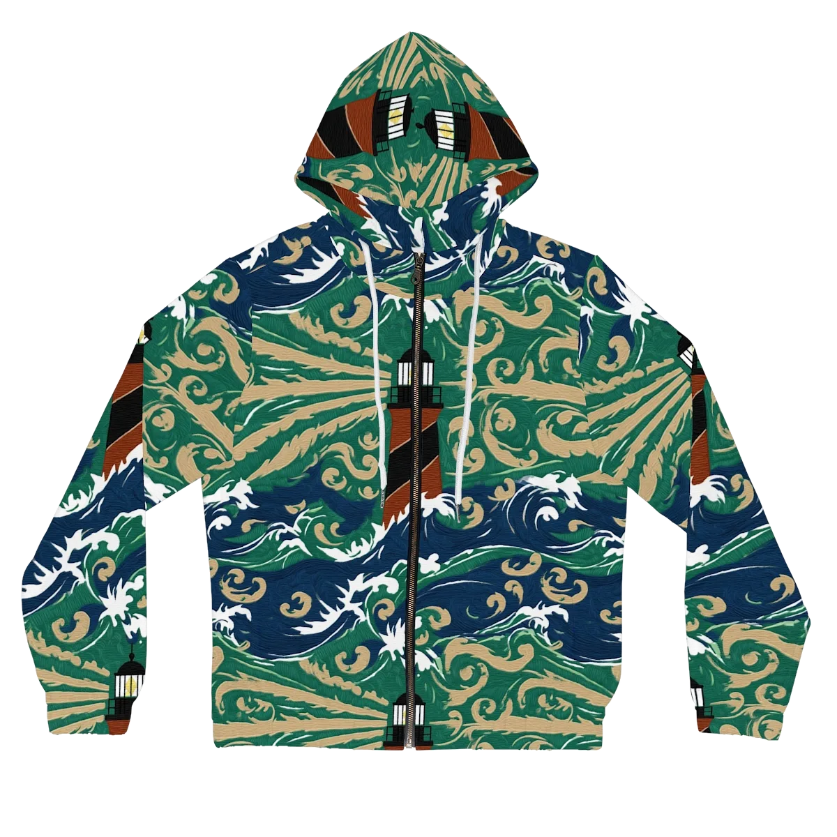 Beacon in the Breakers on Women's Full-Zip Hoodie — Front