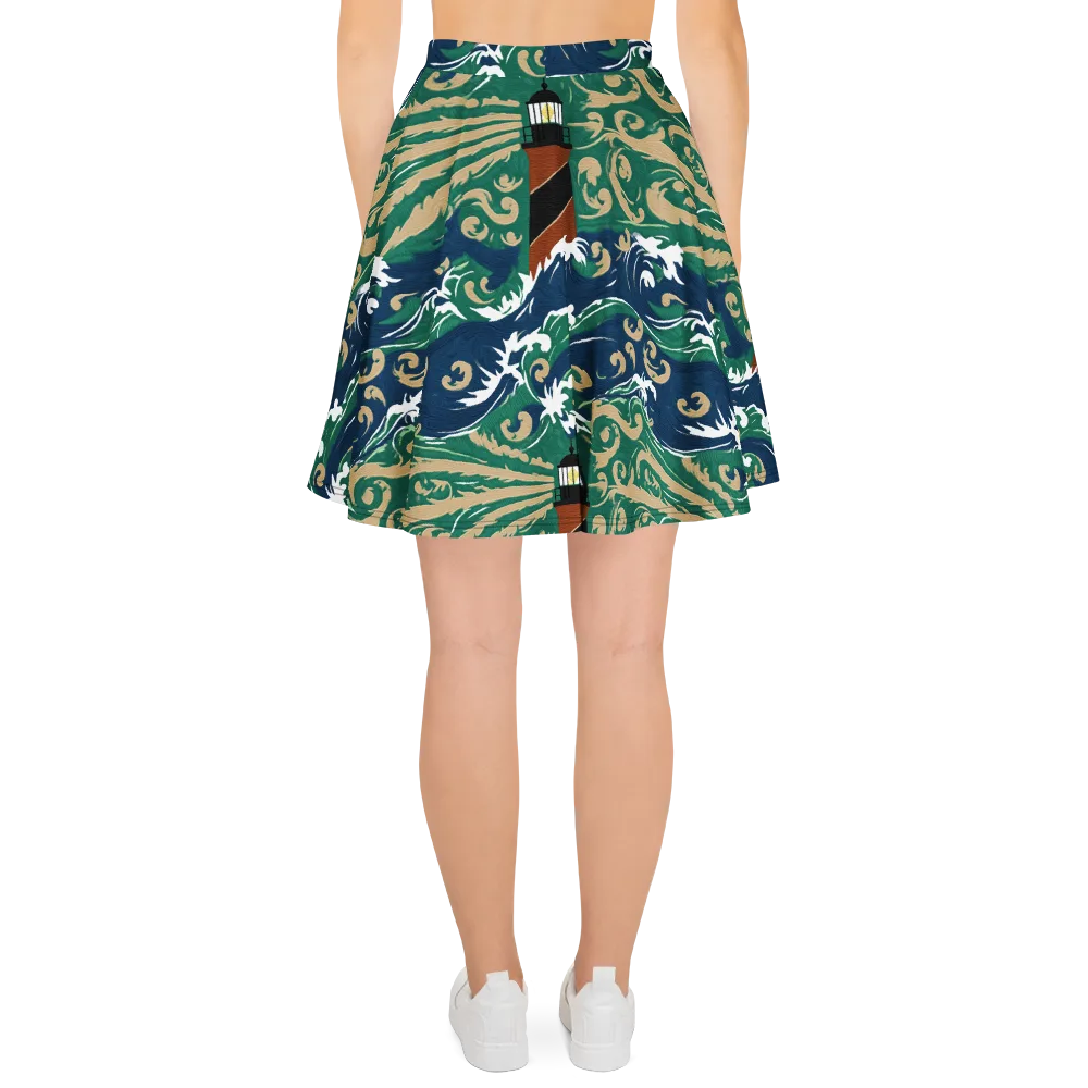 Beacon in the Breakers on Skater Skirt — Back