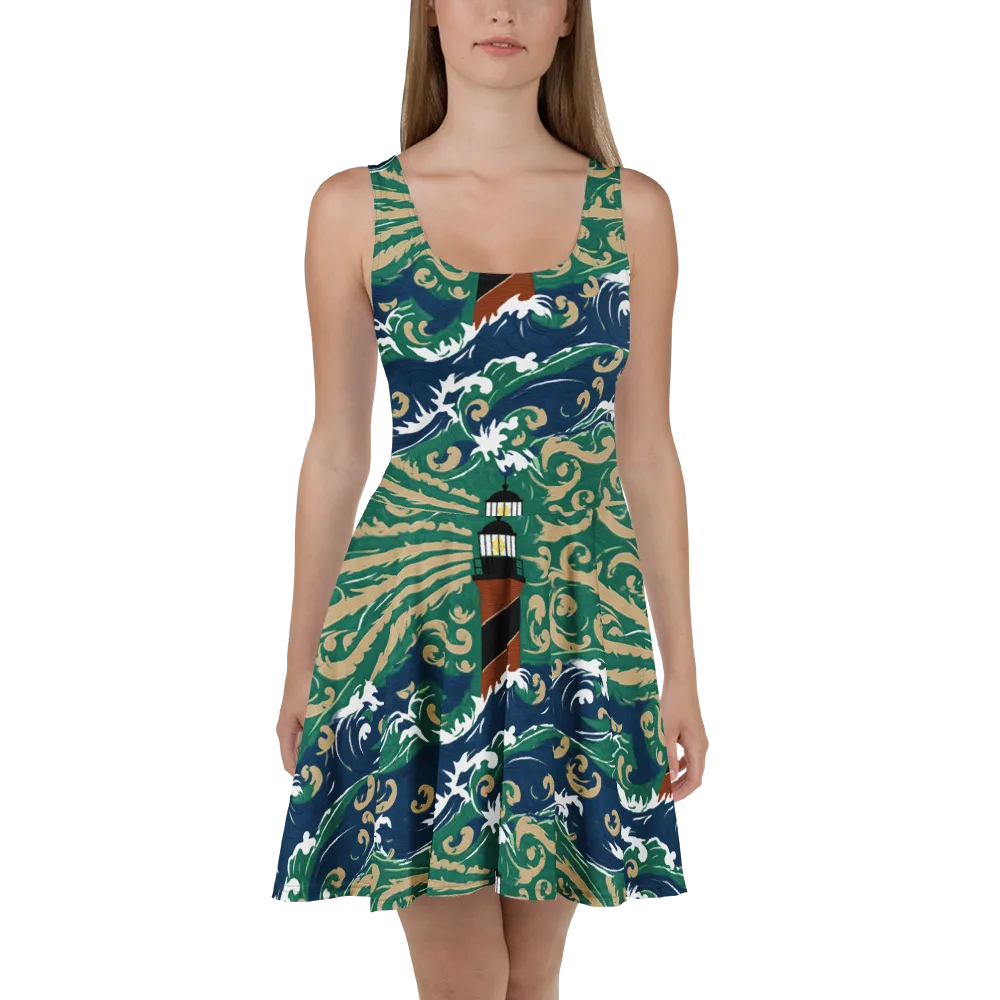 Beacon in the Breakers on Skater Dress — Front