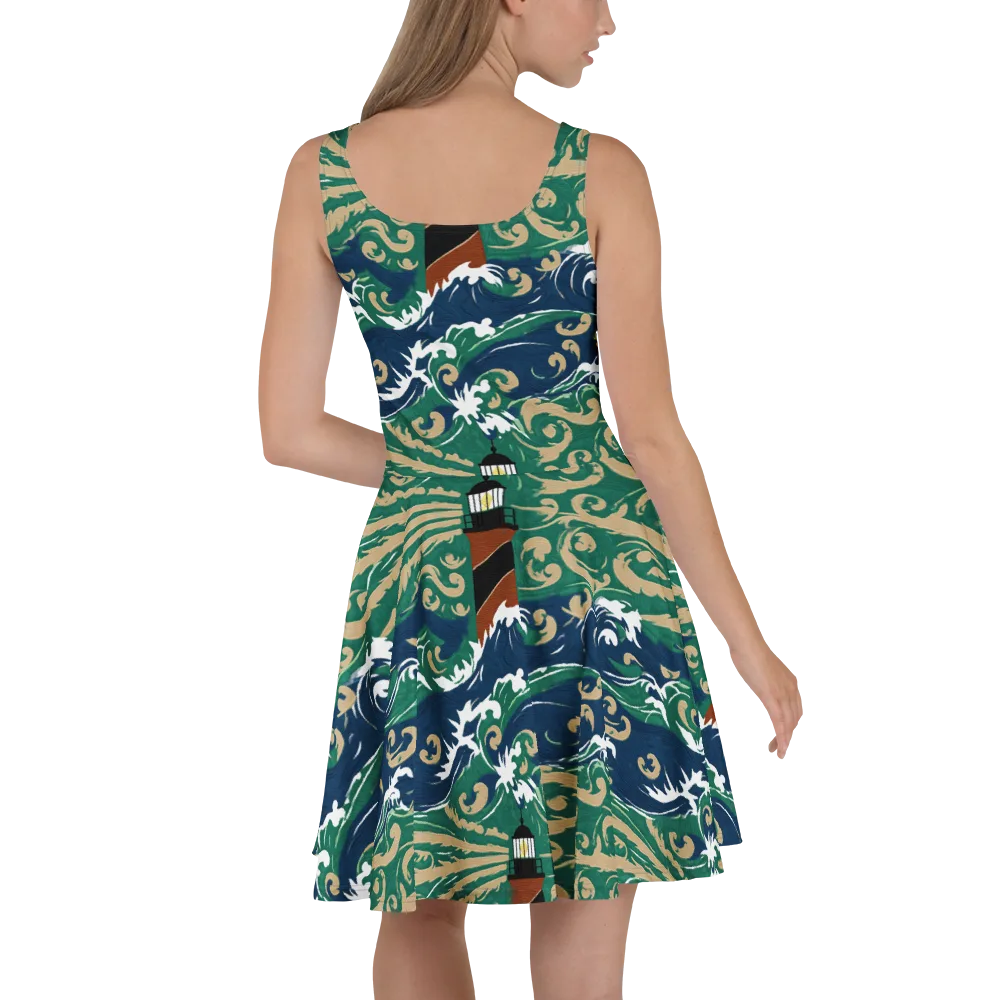 Beacon in the Breakers on Skater Dress — Back