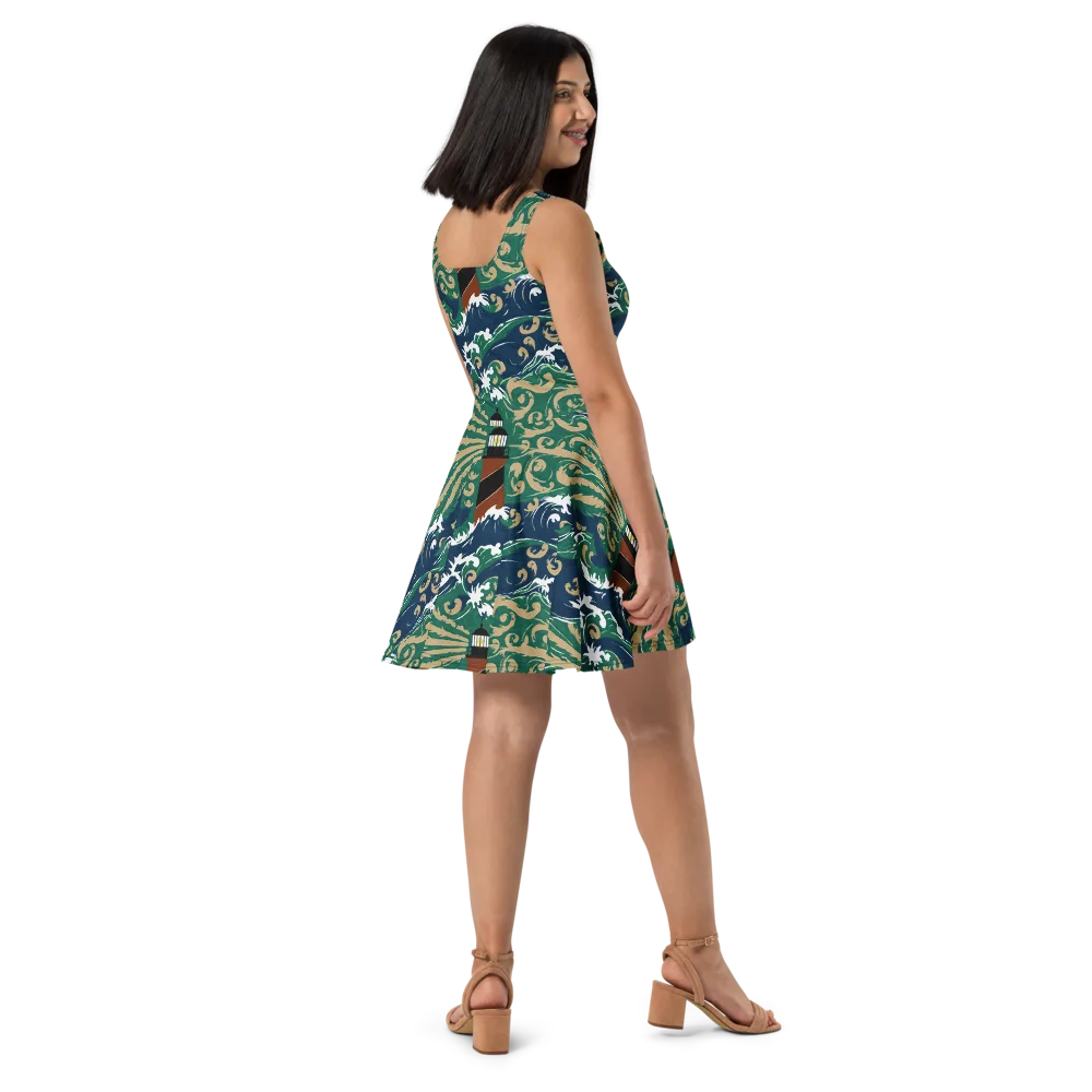 Beacon in the Breakers on Skater Dress — Right