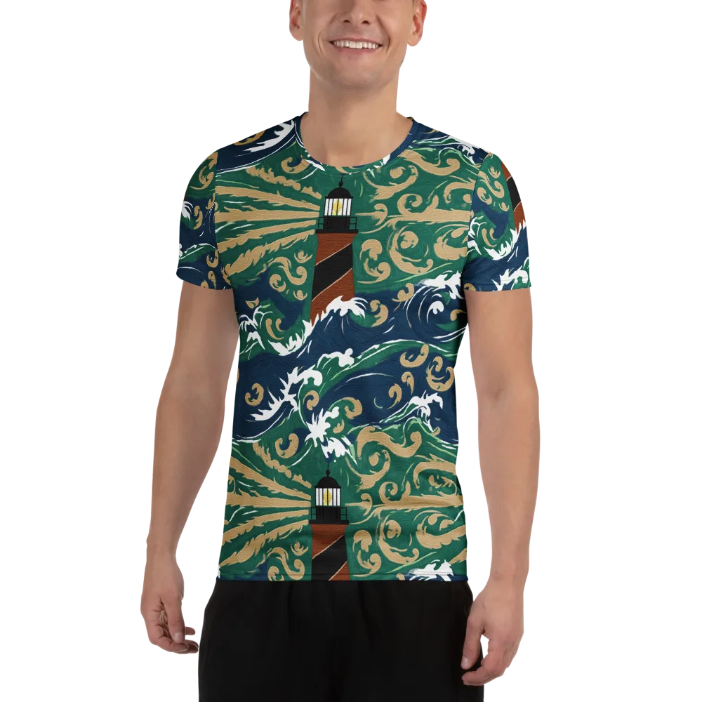 Beacon in the Breakers on Men's Athletic T-Shirt — Front