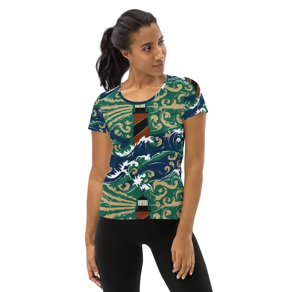 Beacon in the Breakers on Women's Athletic T-Shirt — Front