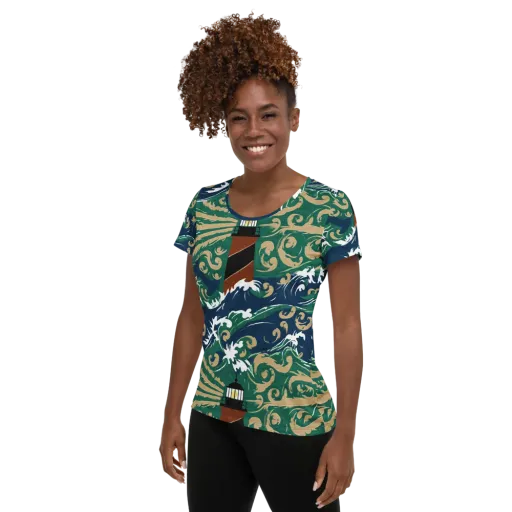 Beacon in the Breakers on a Women's Athletic T-Shirt