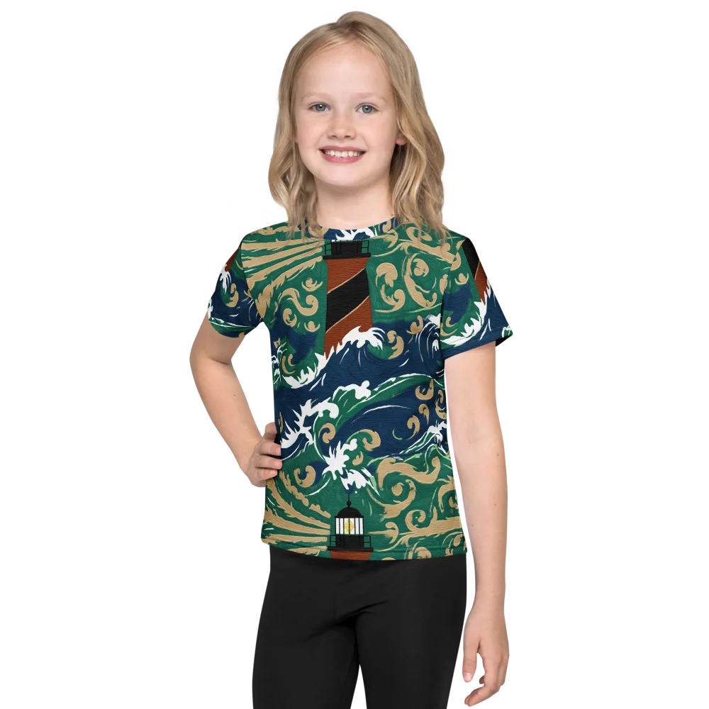Beacon in the Breakers on Kids Crew Neck T-Shirt — Front