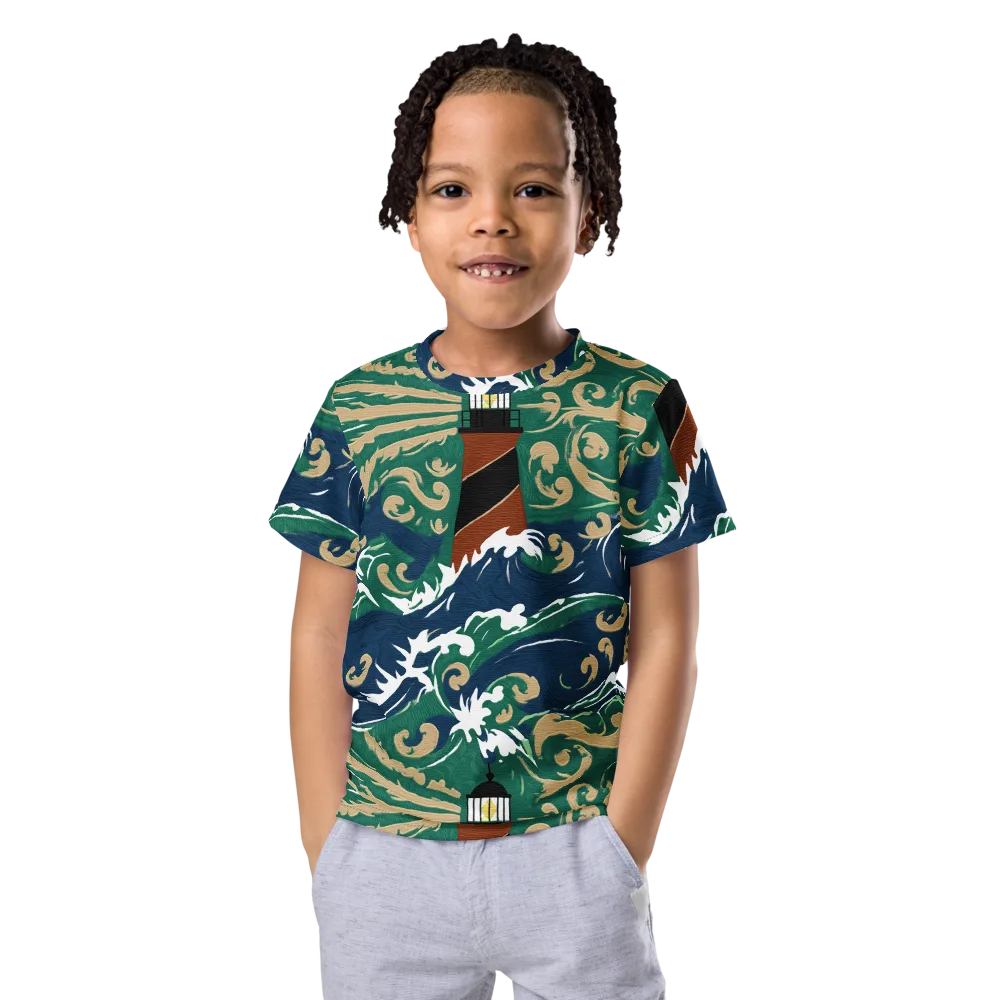 Beacon in the Breakers on Kids Crew Neck T-Shirt — Front