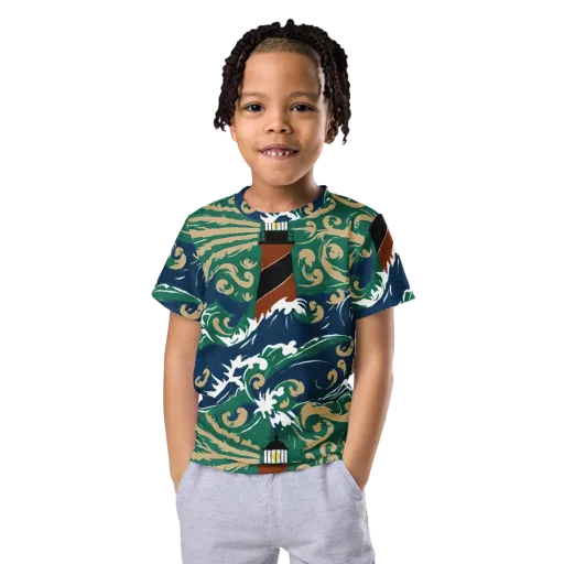 Beacon in the Breakers on a Kids Crew Neck T-Shirt