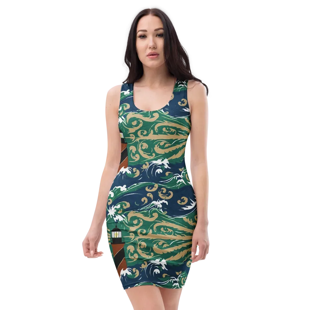 Beacon in the Breakers on Bodycon Dress — Front