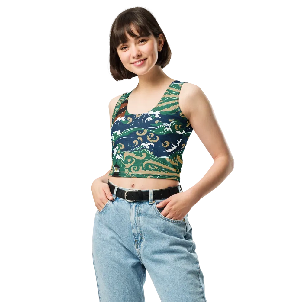 Beacon in the Breakers on Crop Top — Front