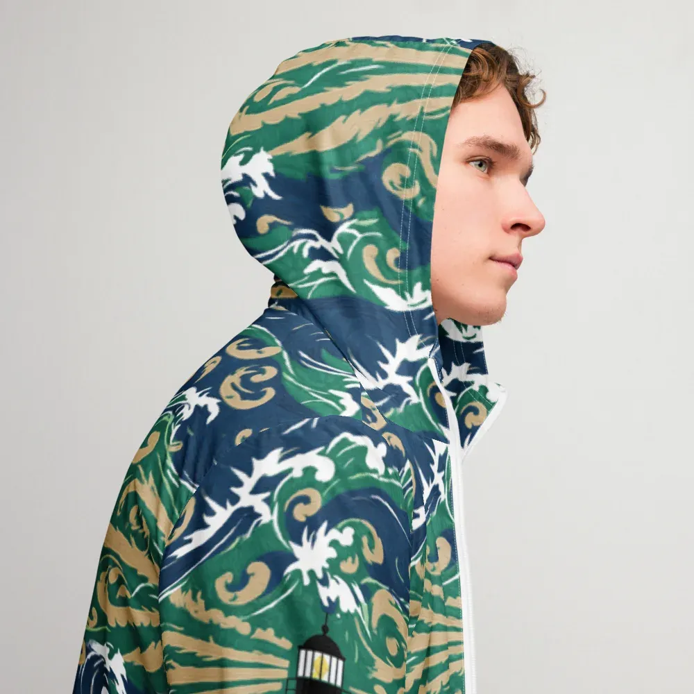 Beacon in the Breakers on Men's Windbreaker — Right