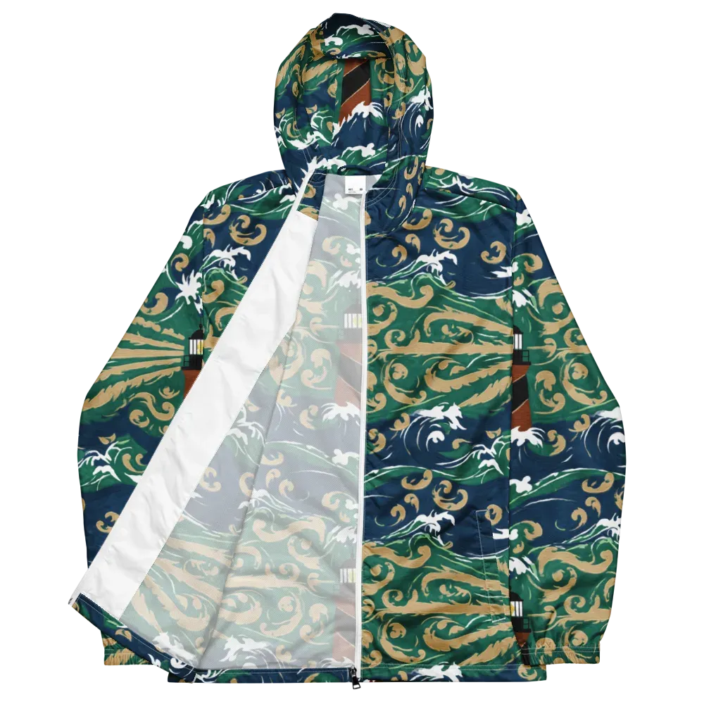 Beacon in the Breakers on Men's Windbreaker — Front