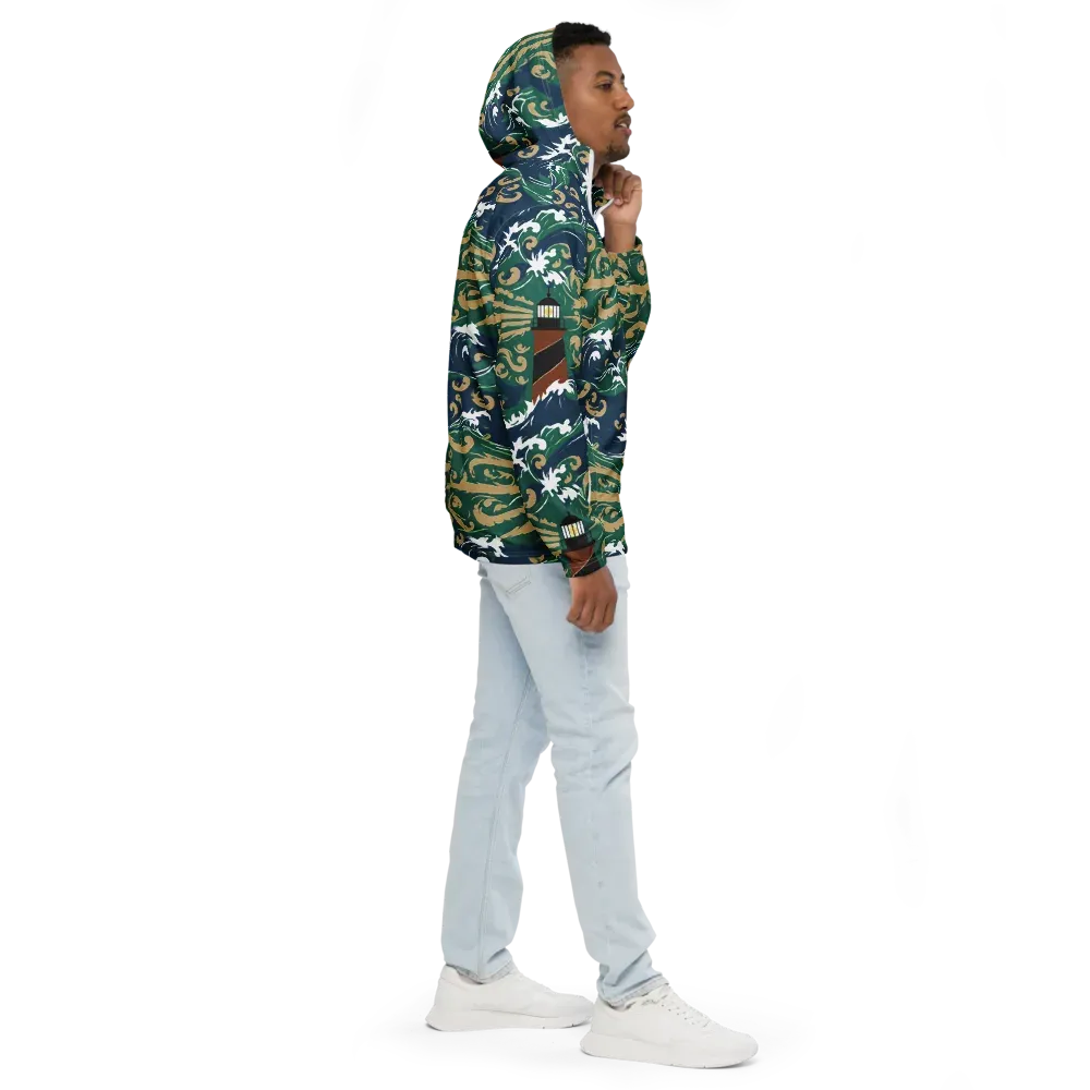 Beacon in the Breakers on Men's Windbreaker — Right