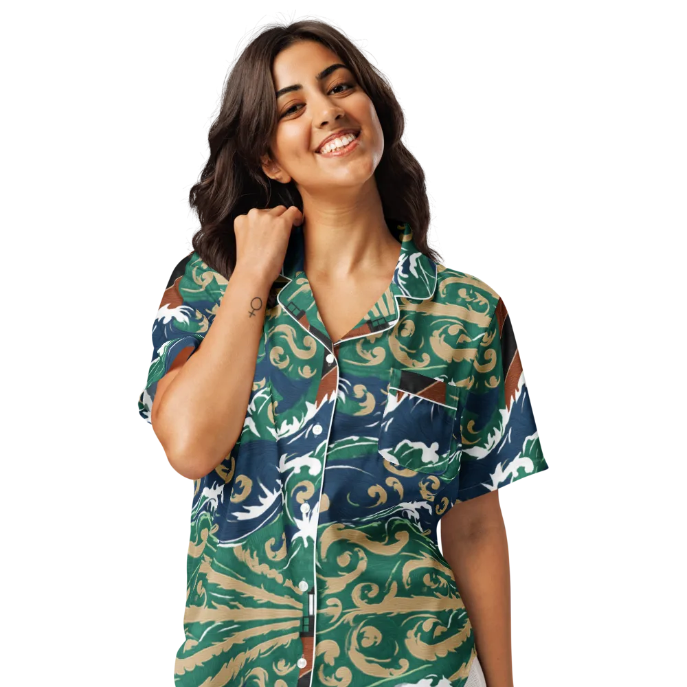 Beacon in the Breakers on Women's Short Sleeve Pajama Top — Front