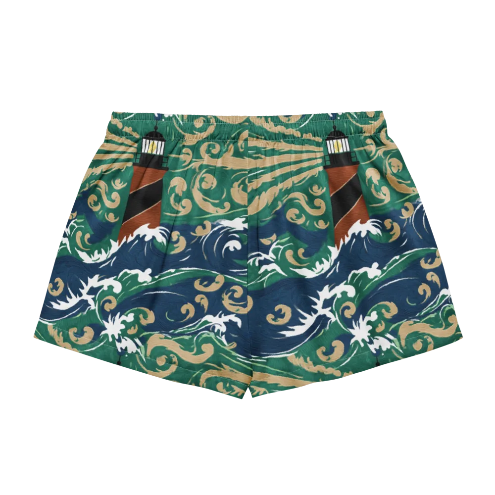 Beacon in the Breakers on Women's Pajama Shorts — Back