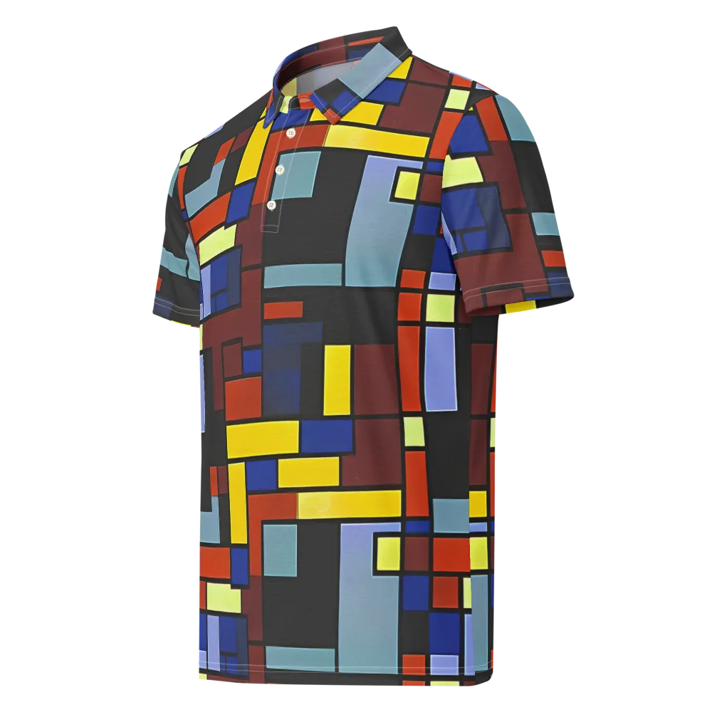 Ember Matrix on Men's Slim Fit Polo Shirt — Left Front