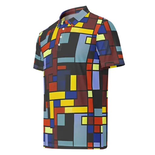 Ember Matrix on a Men's Slim Fit Polo Shirt