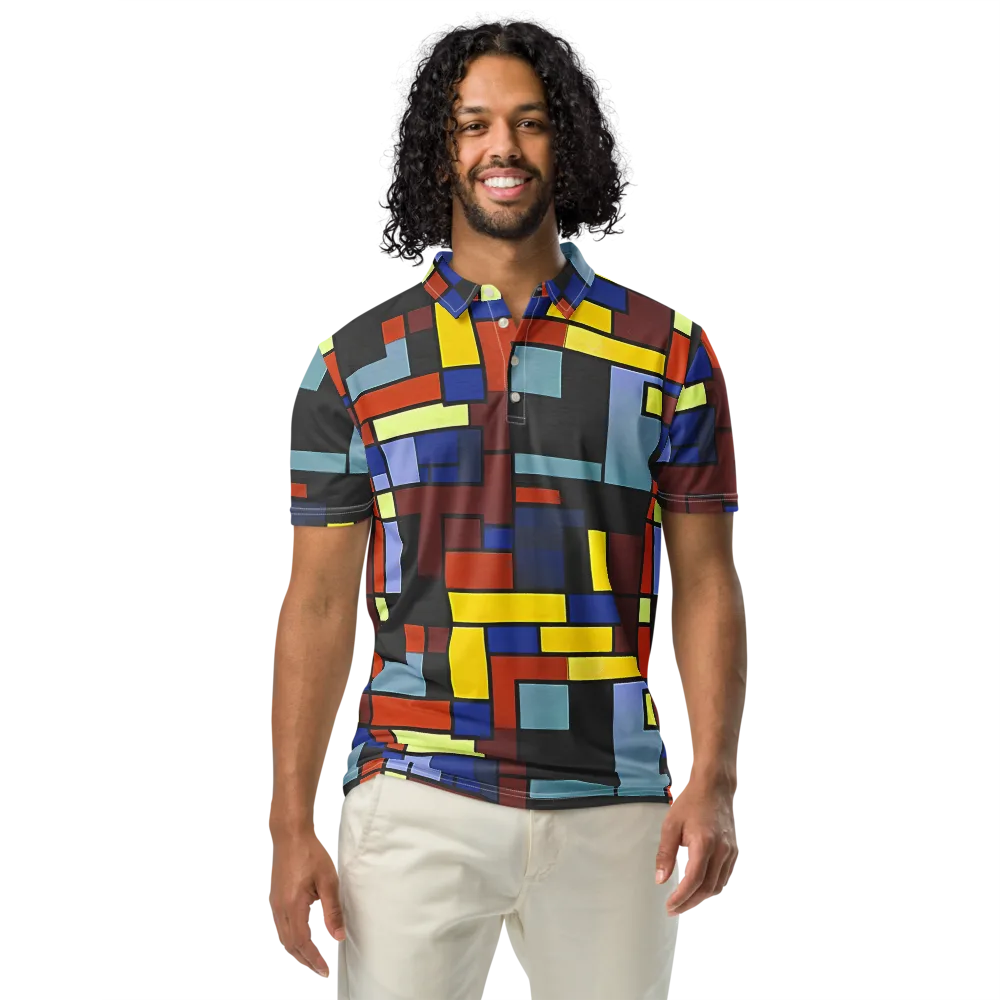 Ember Matrix on Men's Slim Fit Polo Shirt — Front