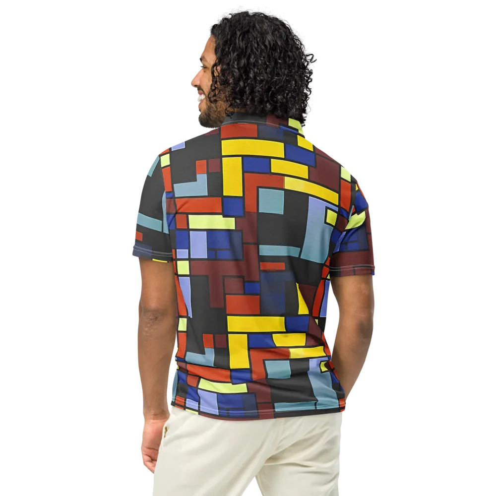 Ember Matrix on Men's Slim Fit Polo Shirt — Back