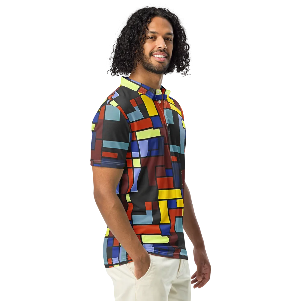 Ember Matrix on Men's Slim Fit Polo Shirt — Right Front