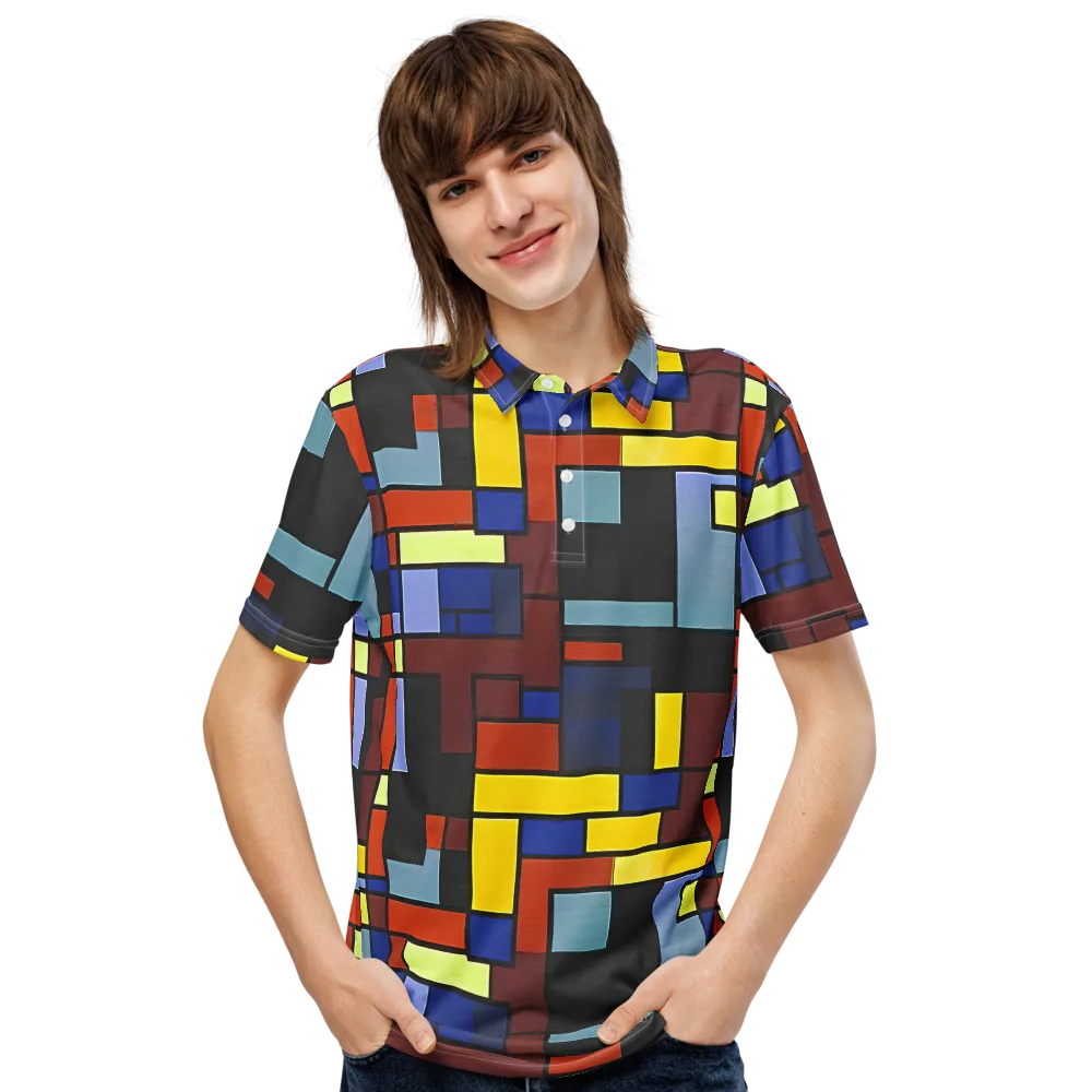 Ember Matrix on Men's Slim Fit Polo Shirt — Front