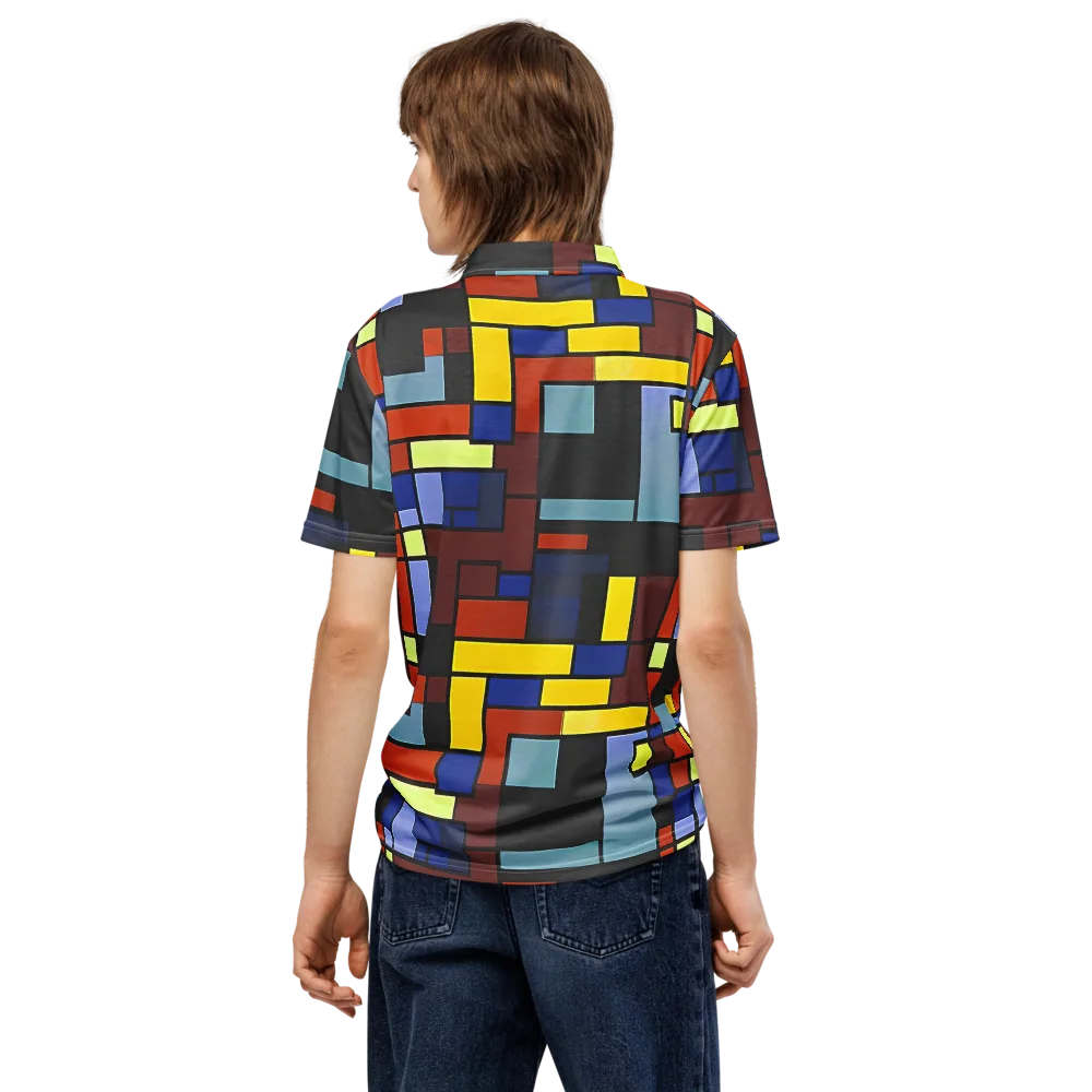 Ember Matrix on Men's Slim Fit Polo Shirt — Back