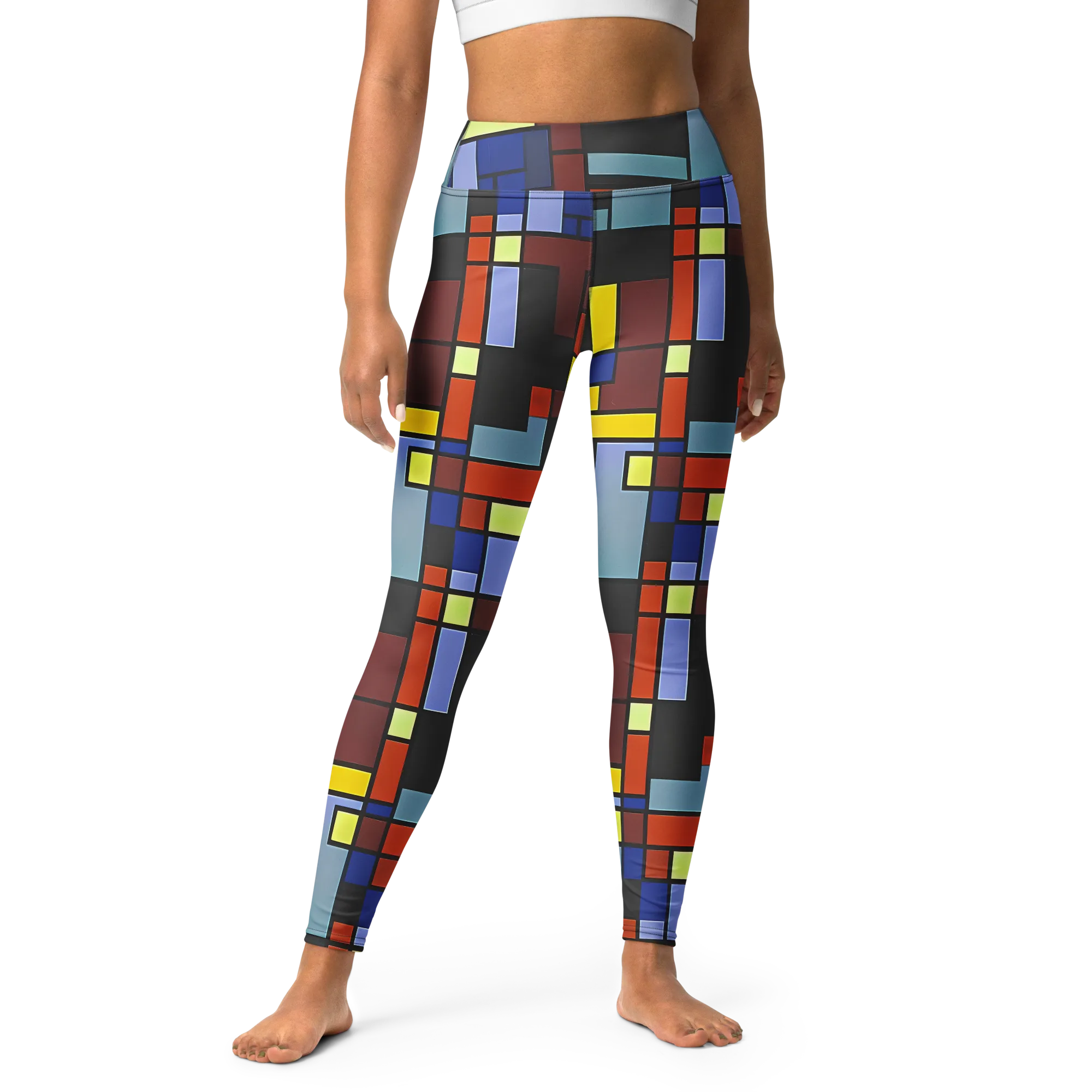 Ember Matrix on Yoga Leggings — Front